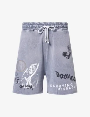 PALY HOLLYWOOD Carrying Message Cotton-Blend Sweat Shorts