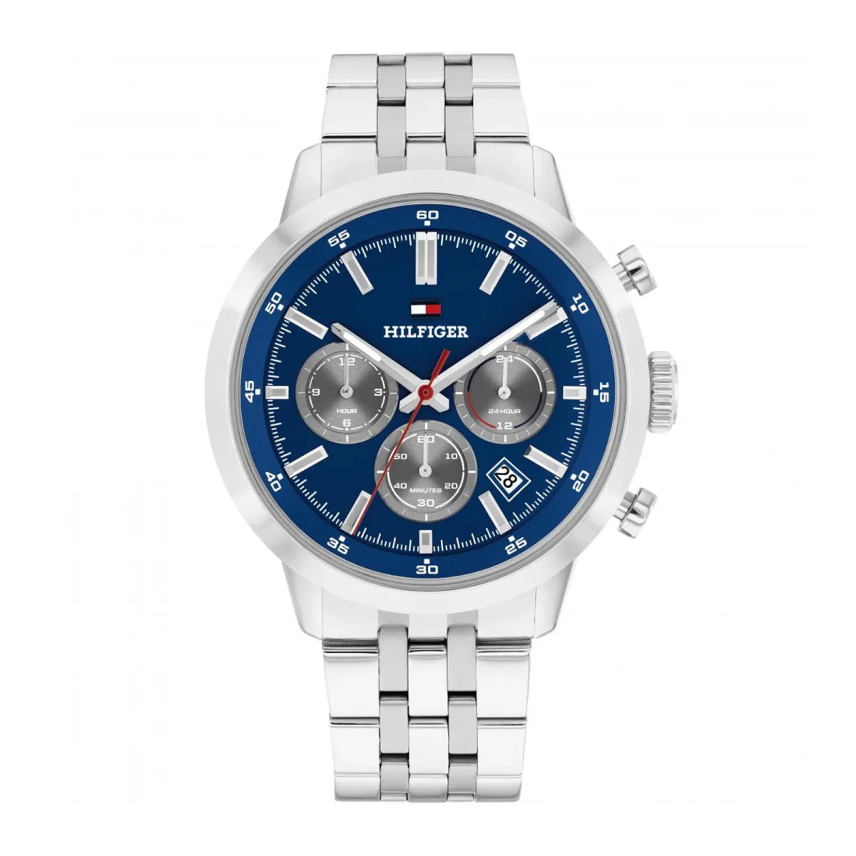 Tommy Hilfiger Kent Blue Dial Bracelet Chronograph 43mm Mens Watch