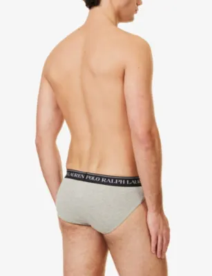 POLO RALPH LAUREN Branded-waist stretch-cotton briefs pack of three detail 3