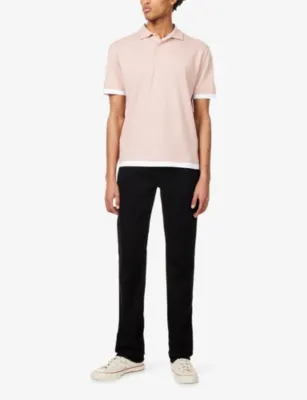 7 FOR ALL MANKIND Double-Layer Collared Cotton Polo Top detail 2