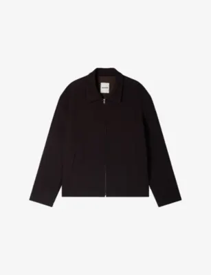 SANDRO Zip-Up Waffle-Texture Woven Jacket