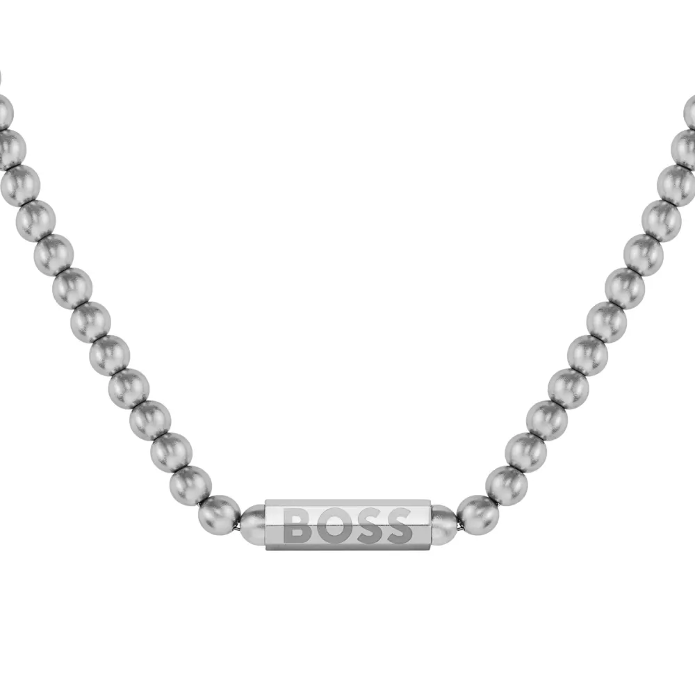 BOSS Gents BOSS Stainless Steel Sphere Beaded Necklace detail 3