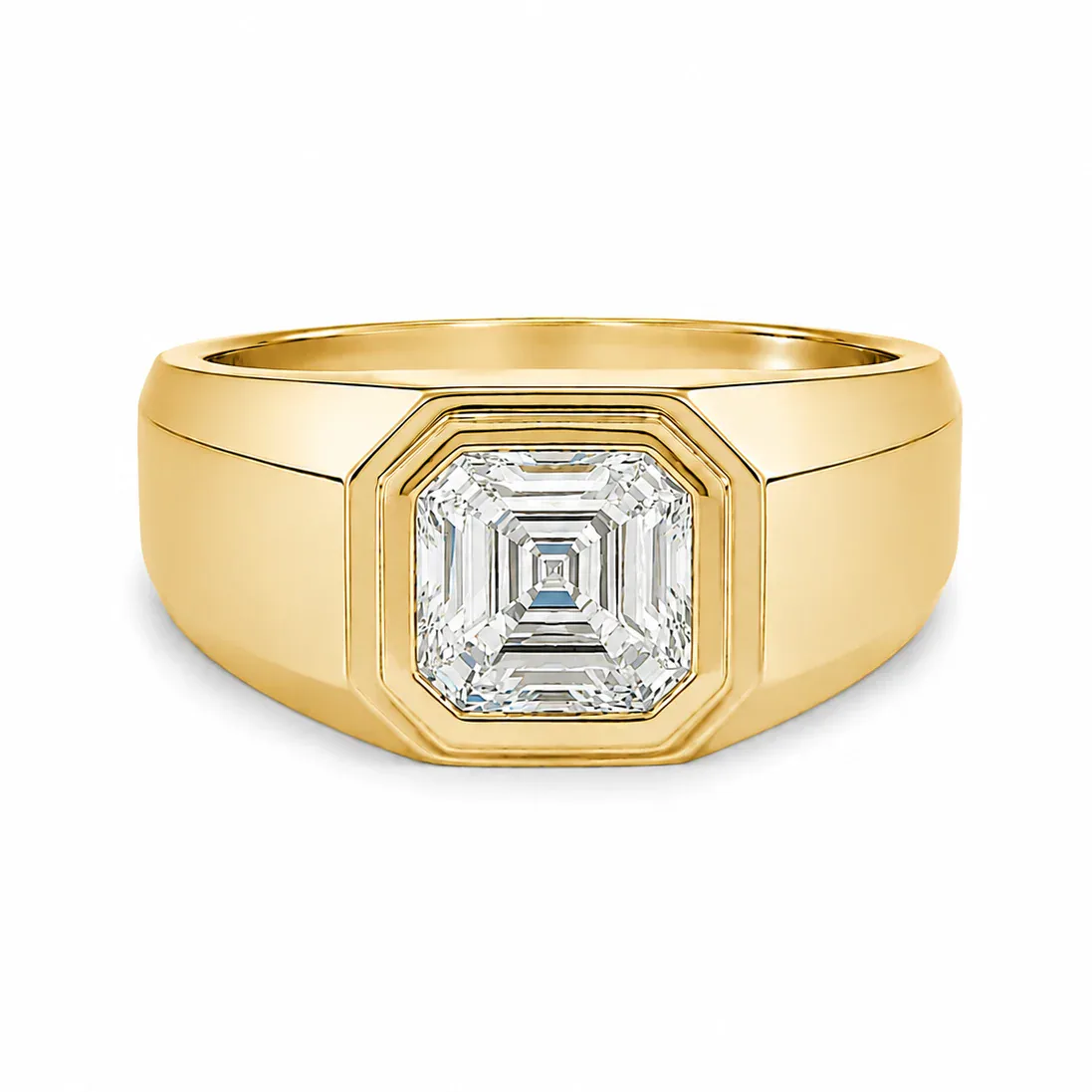 DANNY - For Him CUSTOM Asscher Solitaire Signet Ring 71599 in Rose Gold / 10 – Ring
