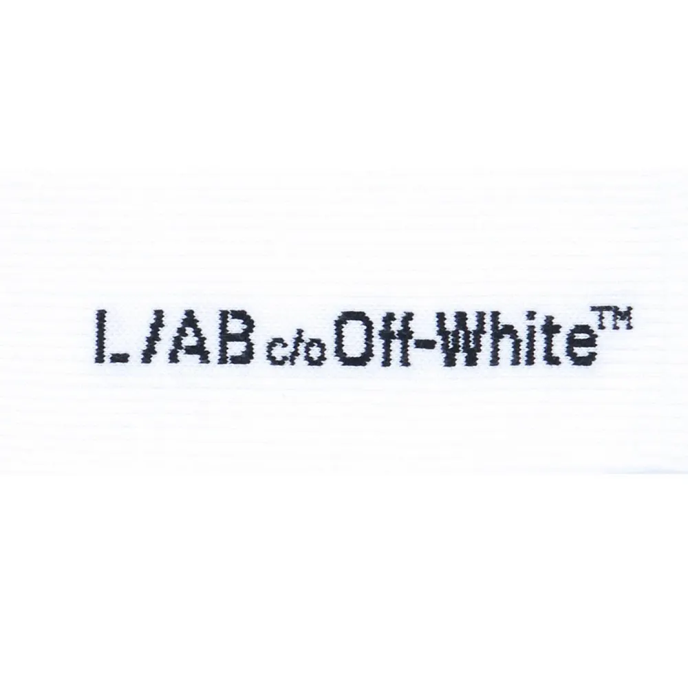 L AB Off White Men's Text 3 Pack Crew Socks detail 2