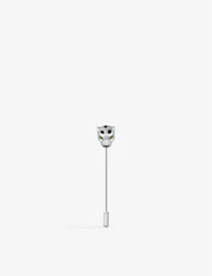 CARTIER Panthère de Cartier palladium-plated sterling silver and lacquer tie pin