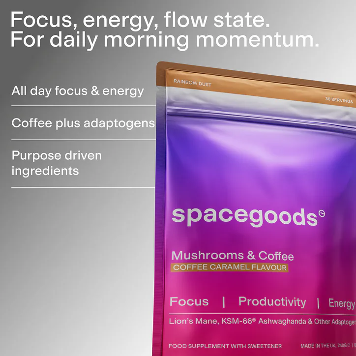 Spacegoods Rainbow Dust Coffee Caramel Superfood Powder 240g, additional product view 2