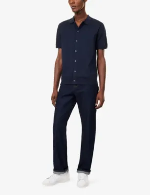 ARNE Classic-Collar Ribbed-Trim Cotton Shirt detail 2