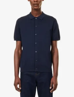 ARNE Classic-Collar Ribbed-Trim Cotton Shirt detail 3