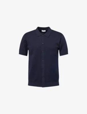 ARNE Classic-Collar Ribbed-Trim Cotton Shirt