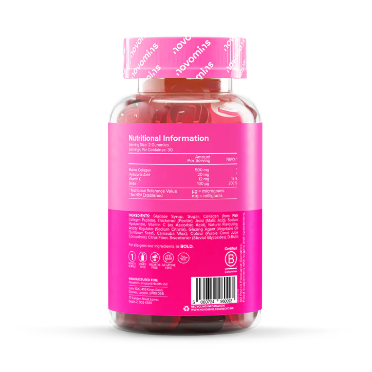 Novomins Collagen Peach Flavoured 60 Gummies detail 3