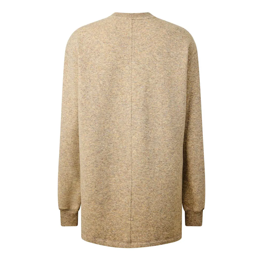 Rick Owens Jumbo Long Sleeve Tee in Natural, additional product view 2