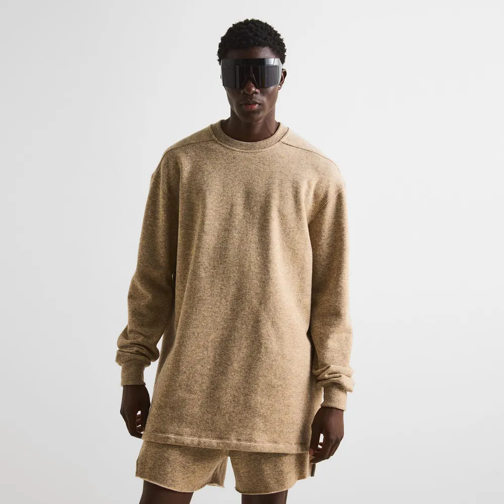 Rick Owens Jumbo Long Sleeve Tee in Natural, additional product view 3