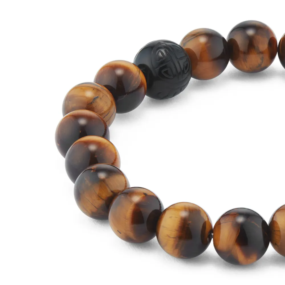 Thomas Sabo Mens Brown Bead Bracelet detail 3