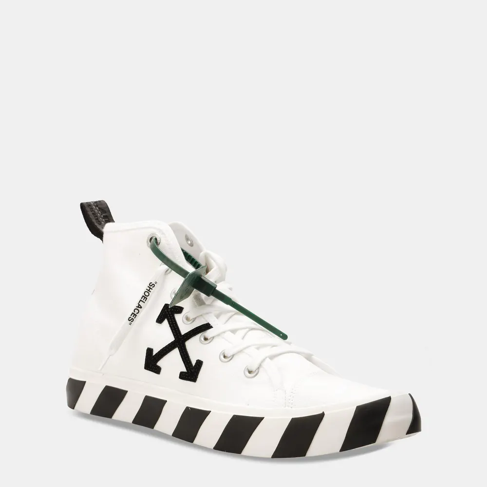Off White Men's Top Vulcan Low-Top Trainers in White Black, additional product view 2