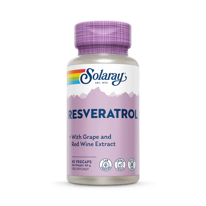 Solaray Resveratrol Complex, Japanese Knotweed, Grape Seed & Red Wine Extract - 60 Vegan Capsules