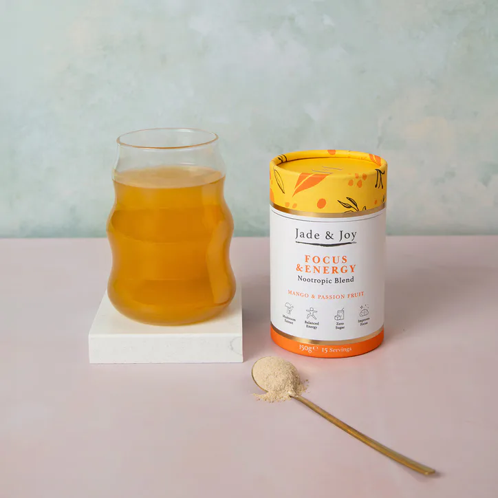Jade & Joy Focus & Energy Nootropic Blend (Mango & Passionfruit) 150g, additional product view 3