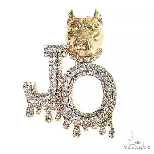 RINA - For Him CUSTOM Custom Made PitBull 'JO' Diamond Pendant 66941 in Rose Gold – Pendant