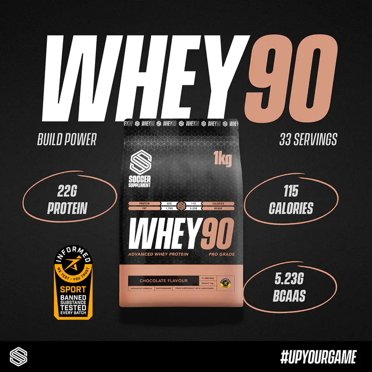 Soccer Supplement Whey90 Whey Protein Powder Chocolate 24g Protein 33 Servings detail 2