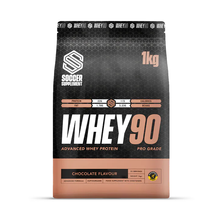 Soccer Supplement Whey90 Whey Protein Powder Chocolate 24g Protein 33 Servings