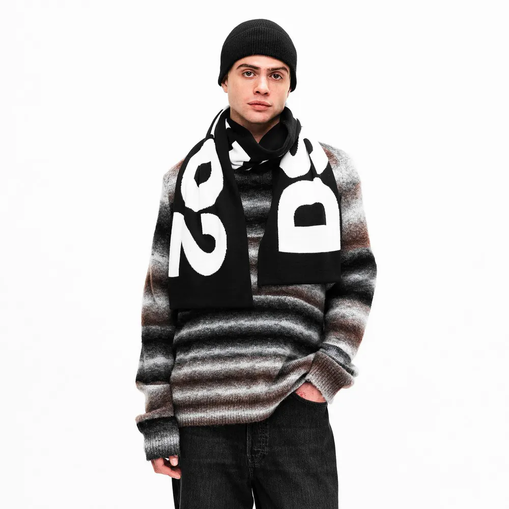 DSquared2 Men's Scarf in Black, additional product view 2