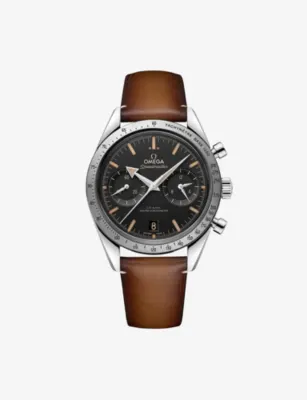 OMEGA Speedmaster '57 Stainless-Steel And Leather Manual Watch 40.5mm