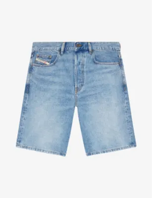 DIESEL Faded-wash straight-leg denim shorts