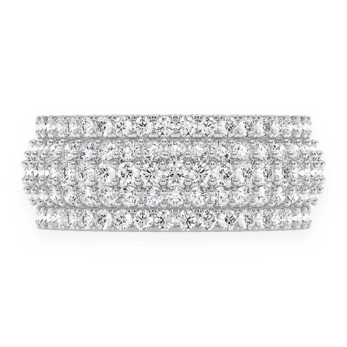 For Him Scallop Band Ring in White Gold / Natural Diamond – Ring