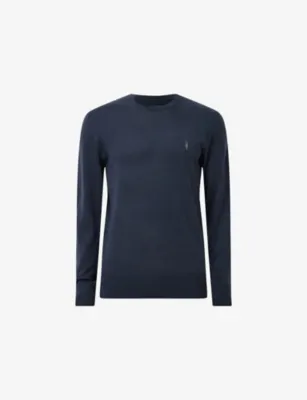 ALLSAINTS Mode Merino marl-pattern wool crew jumper - HOT CHOC BROWN detail 2