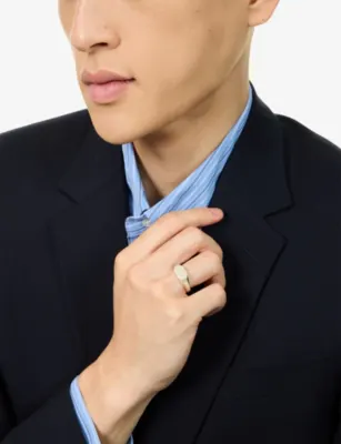 NINETWOFIVE Tariq Sterling-Silver Signet Ring - S detail 2