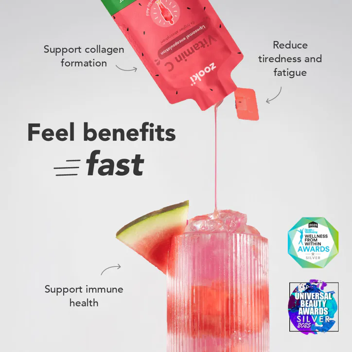 Zooki Liposomal Vitamin C 1,000mg, Watermelon Flavour - 14x15ml Liquid Sachets, additional product view 2