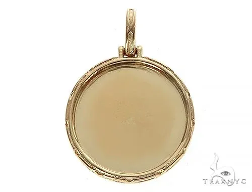 RINA - For Him FACTORY 14K Yellow Gold Special Edition Round Photo Pendant Edged Frame 65312 in Yellow Gold – Pendant