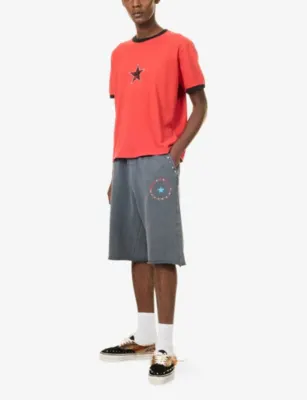 TWOJEYS Single Star Two-Tone Graphic Cotton-Jersey T-Shirt in RED, additional product view 2