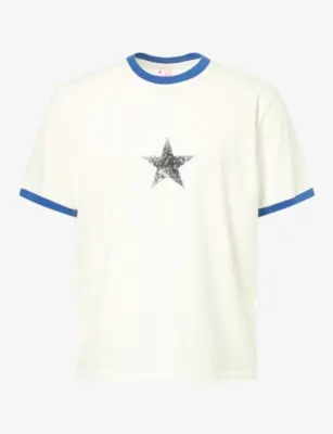 TWOJEYS Single Star Two-Tone Graphic Cotton-Jersey T-Shirt in WHITE – Mens | Tops & t-shirts | T-Shirts | Printed T-Shirts