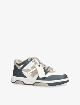 OFF-WHITE C/O VIRGIL ABLOH Out Of Office Leather Trainers - EUR 46 / 12 UK MEN in BLUE OTHER, additional product view 3