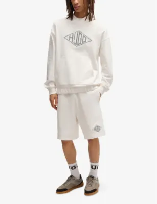 HUGO Branded Kangaroo-Pocket Cotton-Jersey Hoody detail 2