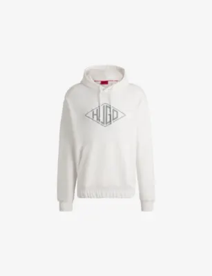 HUGO Branded Kangaroo-Pocket Cotton-Jersey Hoody
