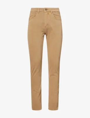 VINGT QUATRE Mid-Rise Tapered Cotton Trousers in TOBACCO – Mens | Jeans | Tapered