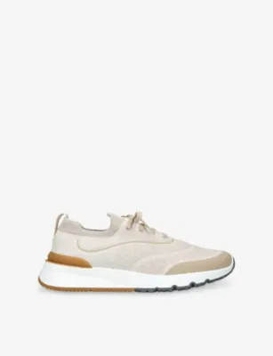 BRUNELLO CUCINELLI Sportiv Knitted Trainers - 5 in BEIGE COMB – Mens | Trainers | Lace up trainers