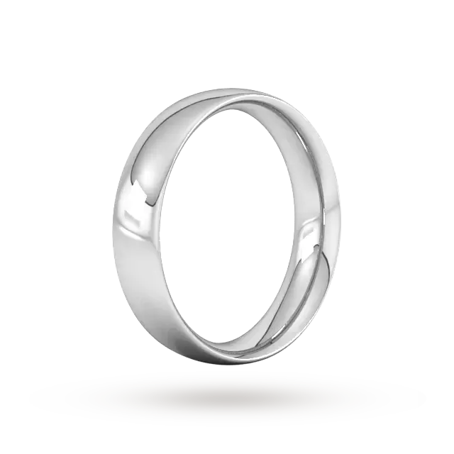 For Him 5mm Traditional Court Heavy Wedding Ring In 9 Carat White Gold, additional product view 2