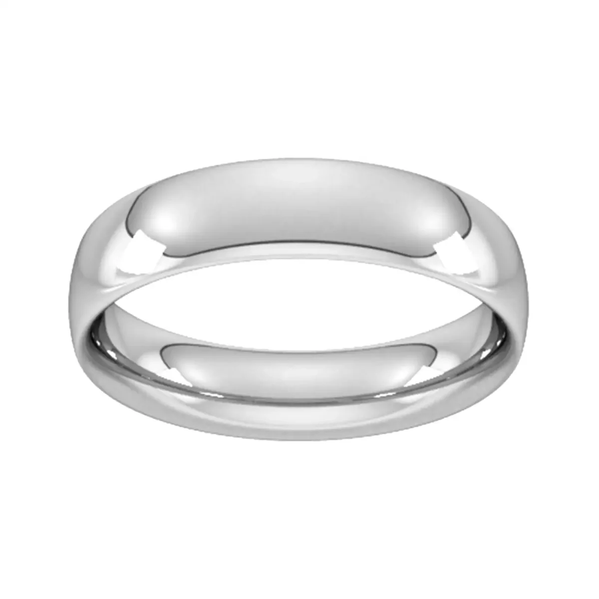 For Him 5mm Traditional Court Heavy Wedding Ring In 9 Carat White Gold