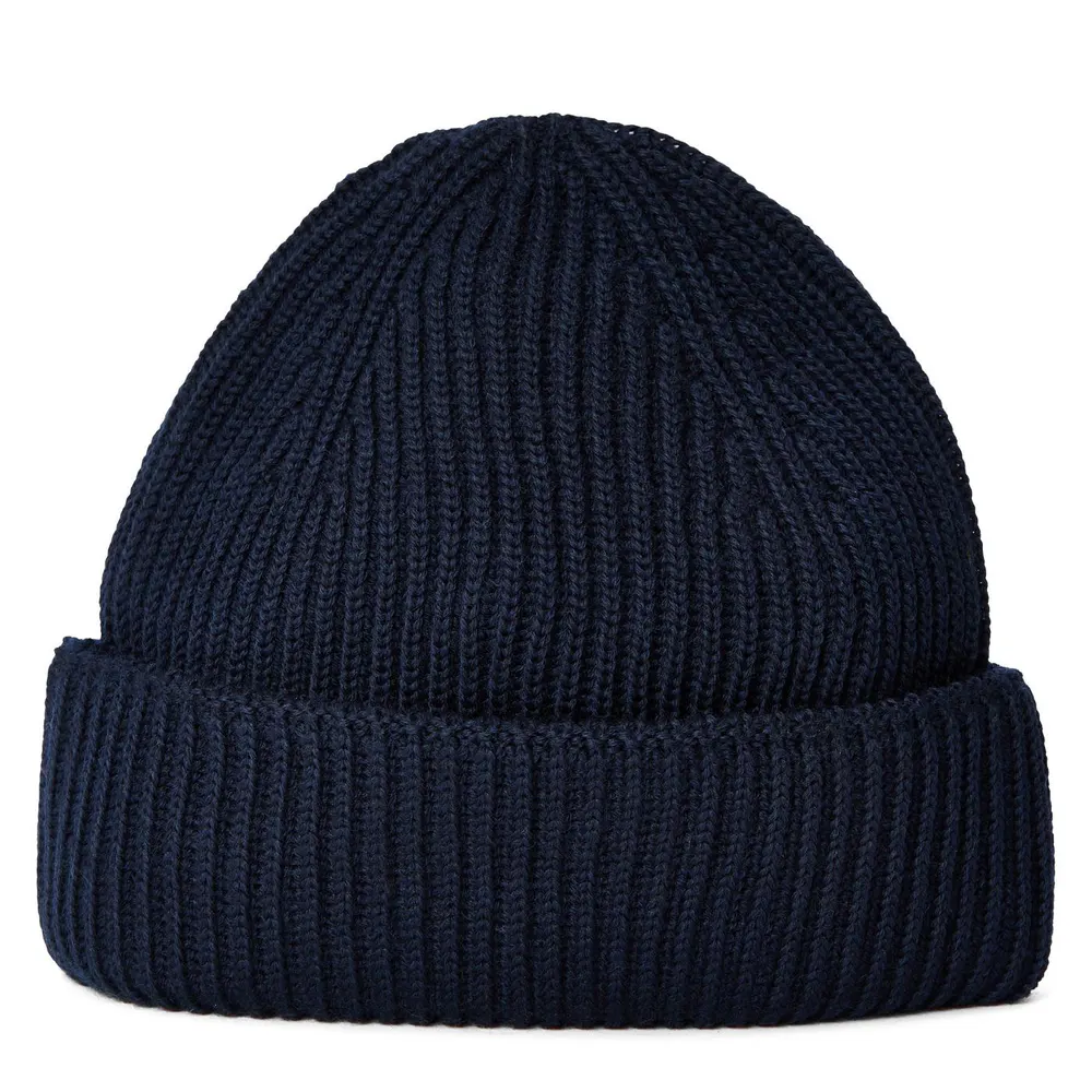 Maison Kitsune Men's Fox Hooded Large Beanie in Classic Navy, additional product view 2