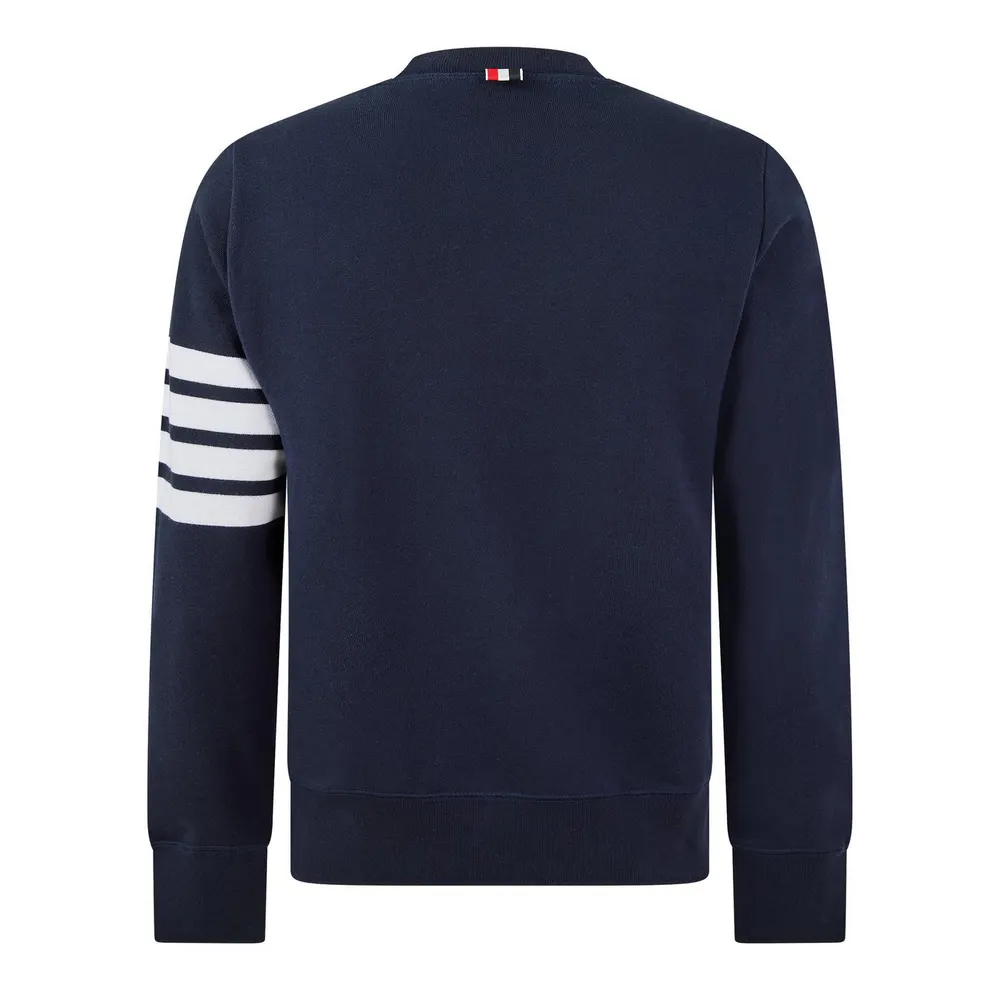 Thom Browne TB Classic 4Bar Crw Sn63 in Navy, additional product view 2
