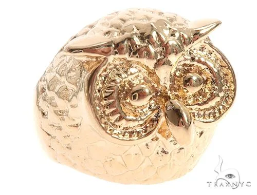 RINA - For Him CUSTOM Custom 14K Yellow Gold Owl Ring 65010 in Rose Gold / 10 – Ring