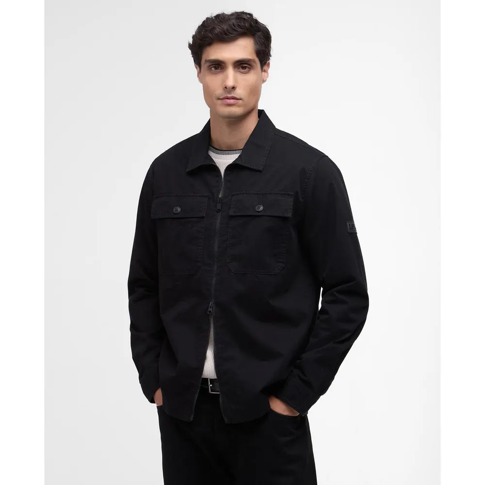 Barbour International Mens Arkle Overshirt in Black, additional product view 2