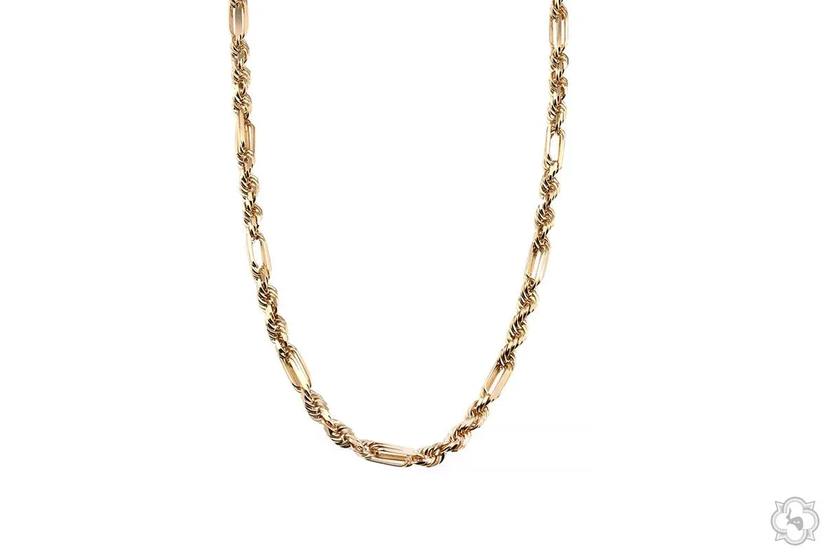 JALGAS - AMERICAS GOLD 14K Yellow Gold Solid Figarope Link Chain 22 Inches 3mm 70584 in Yellow – Chain