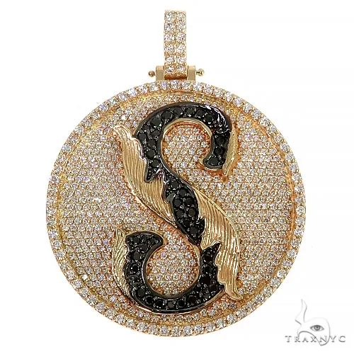 RINA - For Him CUSTOM Custom Made 'S' Round Diamond Pendant 66634 in Rose Gold – Pendant