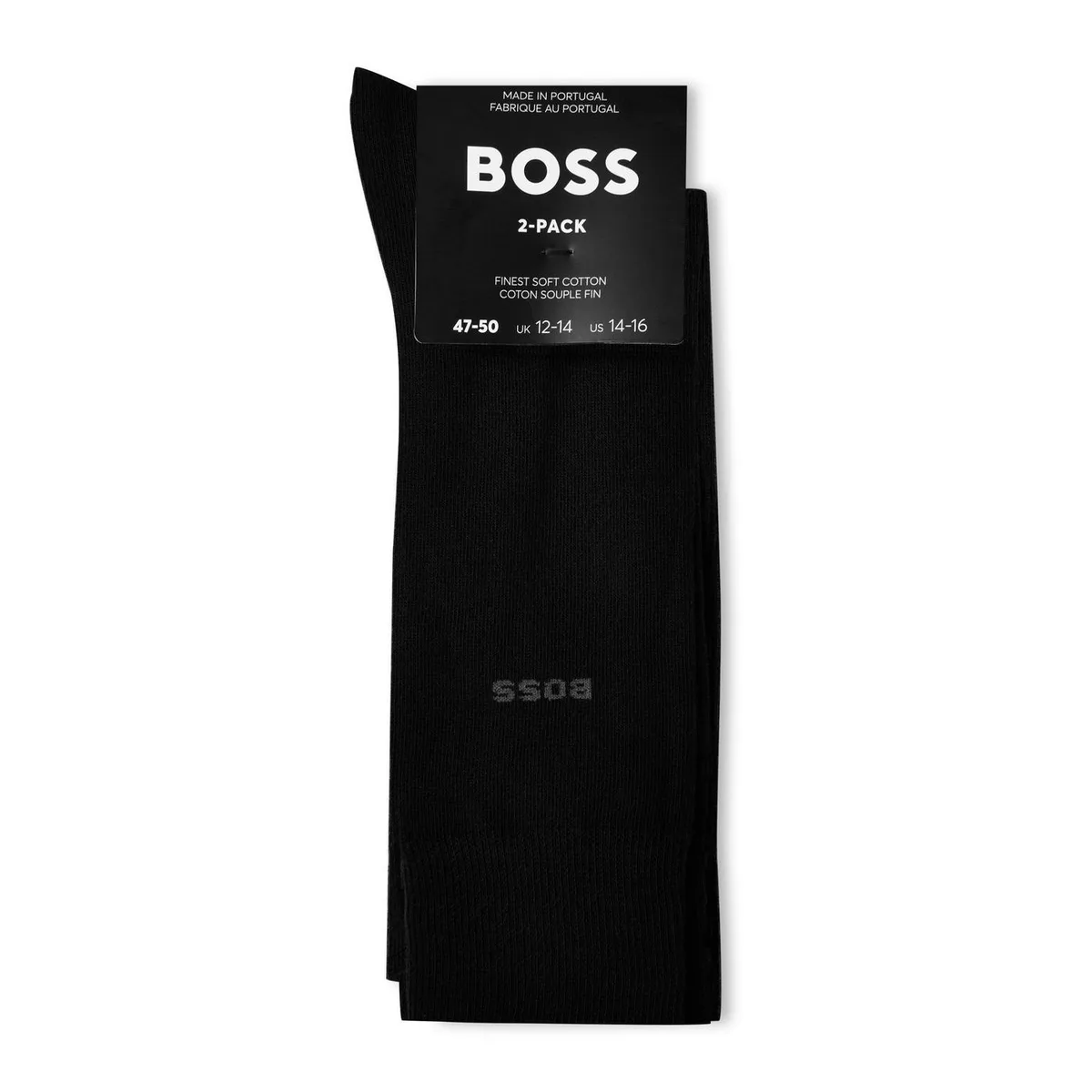 Boss Mens BOSS BODYWEAR 2 Pack Cotton Crew Socks with Logo Detail