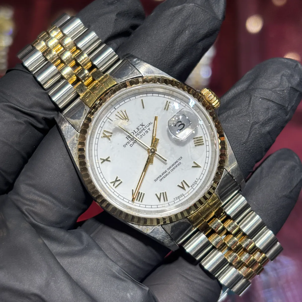 ANKUR - For Him WATCHES Rolex Datejust 36mm | Two Tone Yellow Gold | White Roman Dial Jubilee – Watch