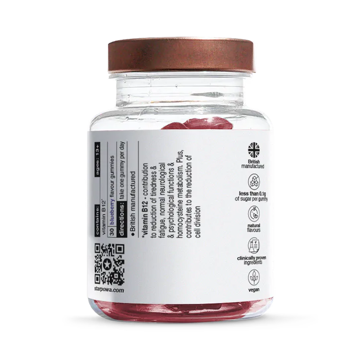 Starpowa B12 1000µg Blueberry Flavour 30 Gummies detail 3