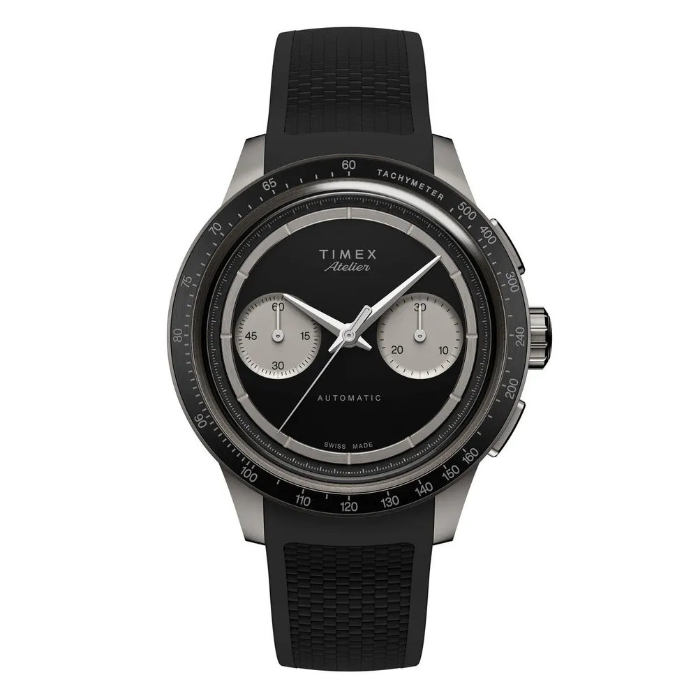 Timex Atelier Chronograph M1a Watch in Silver/Black – Accessories